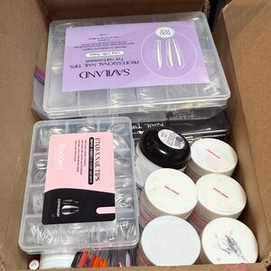 Assorted Nail Tips & Nail Art Supplies